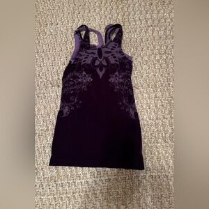 Purple Printed Athleta Tank with Built in Bra, Size Small, Hiking/Yoga/ Running